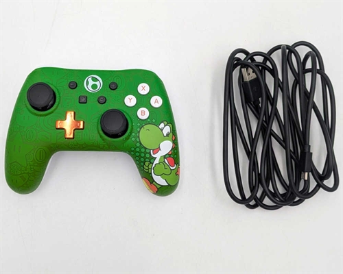 PowerA Super Mario Wired Controller - Yoshi Edition - Grøn - Nintendo Switch Tilbehør (A-Grade) (Genbrug)